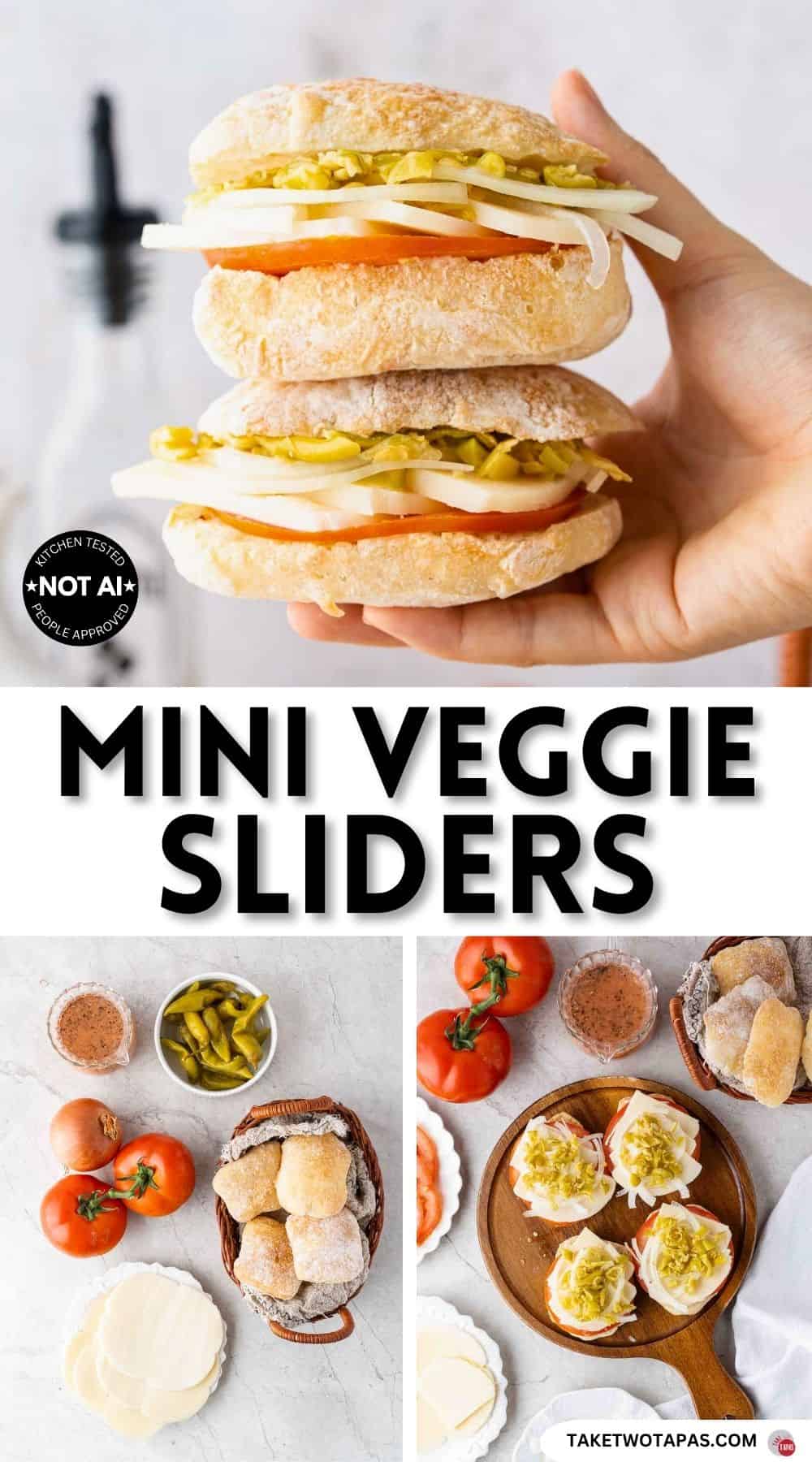 Pinterest pin image for a vegetarian slider recipe