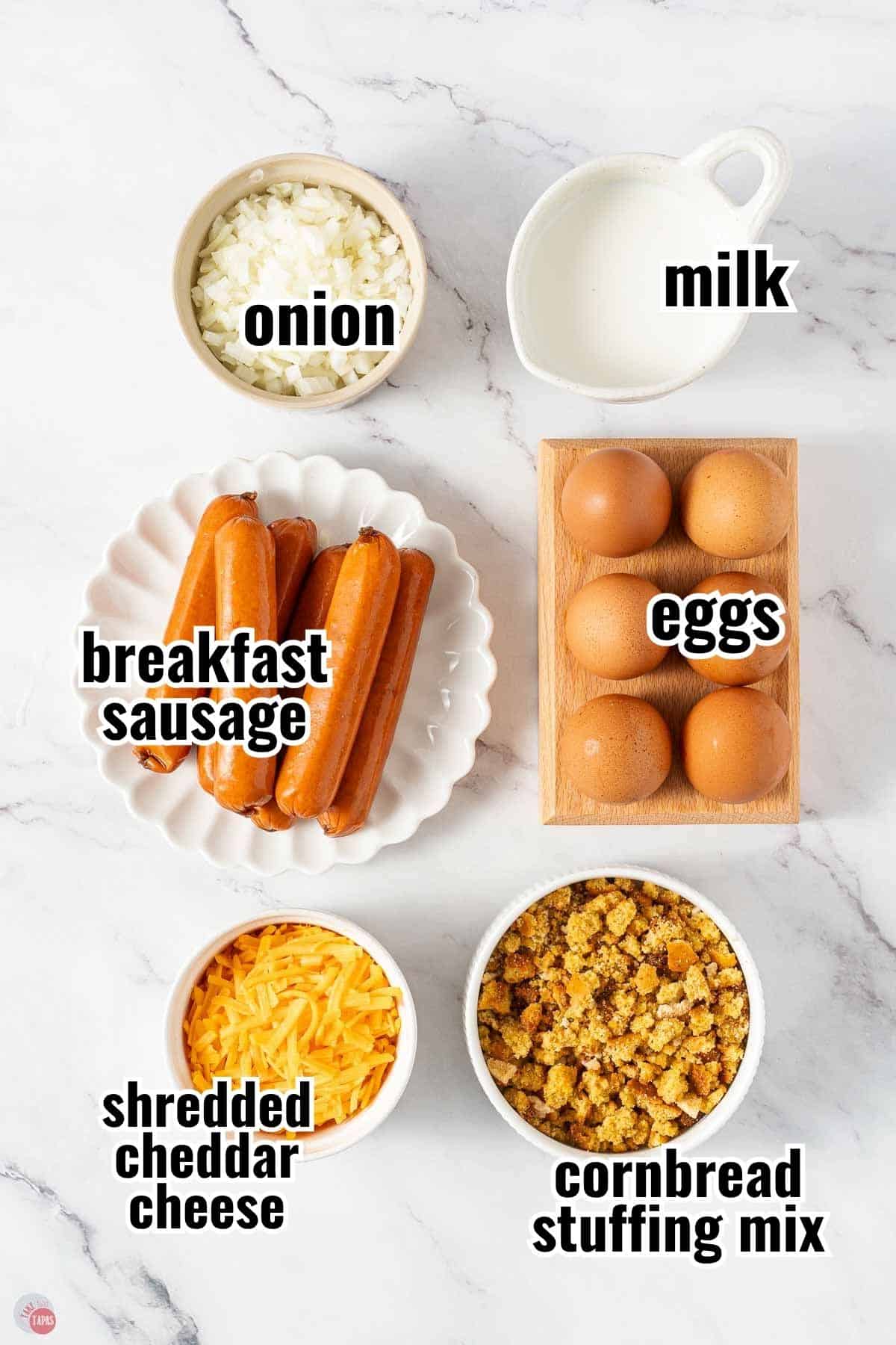 individual ingredients for a recipe with text overlay labeling them
