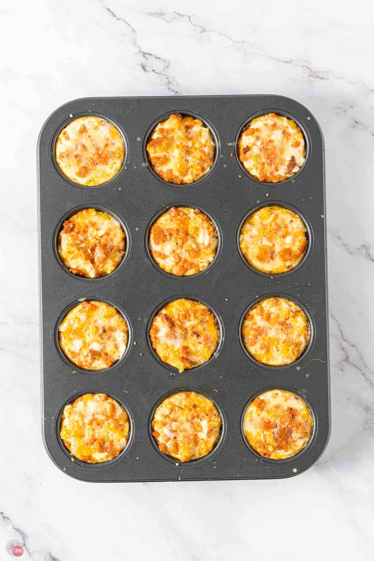 breakfast casserole in muffin tins