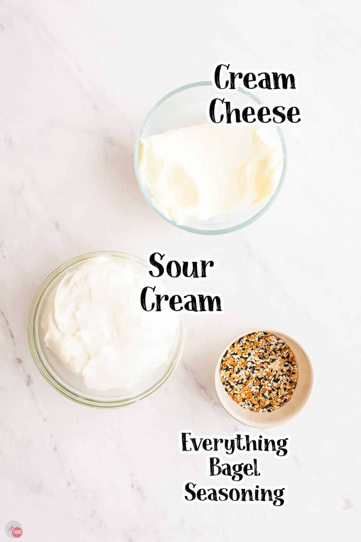 individual ingredients for a recipe with text overlay labeling them
