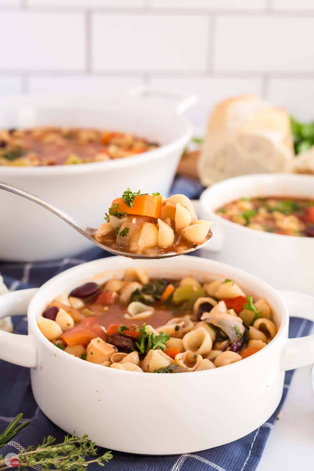 spoon with soup on it