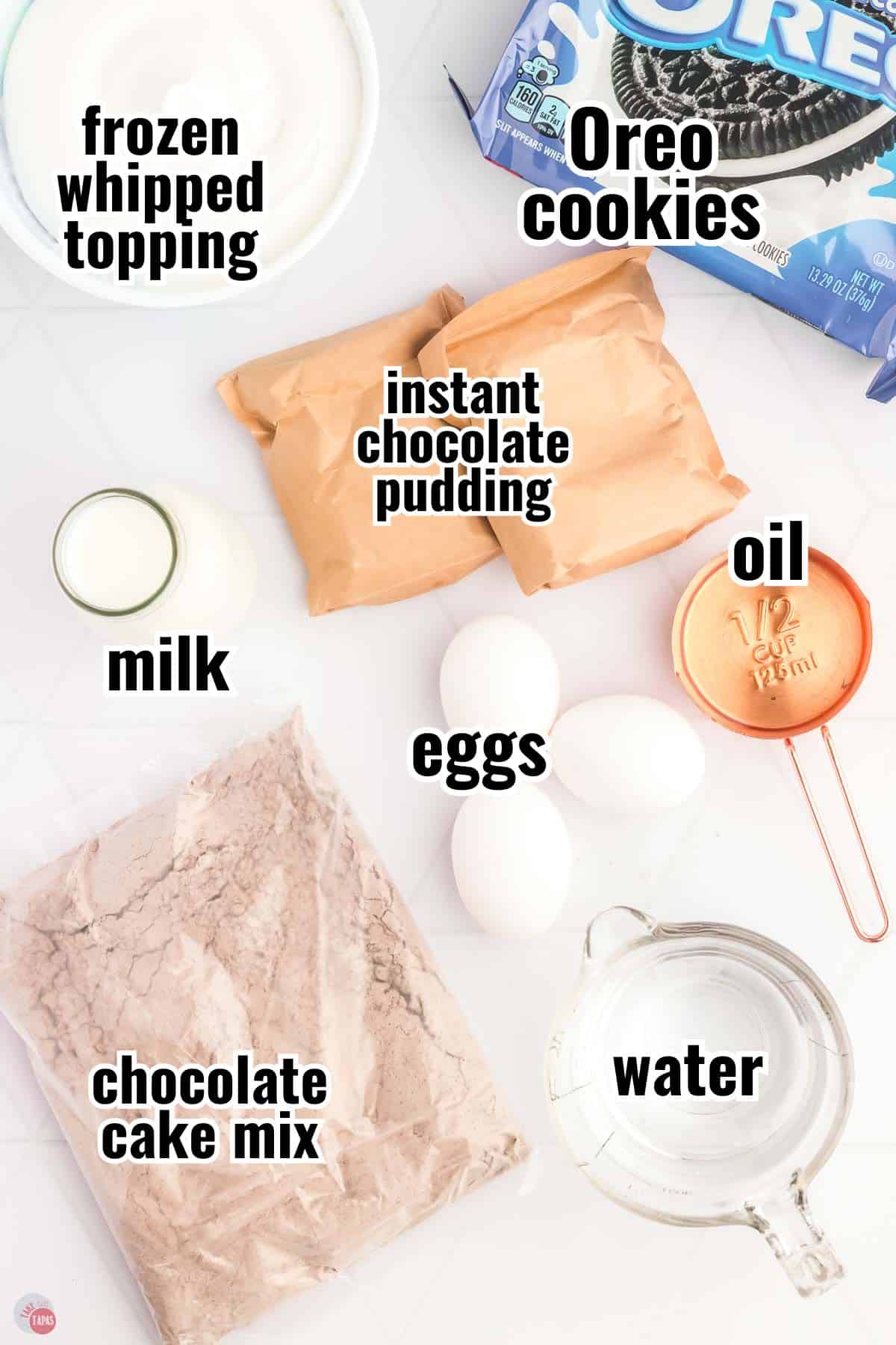 individual ingredients for a recipe with text overlay labeling them