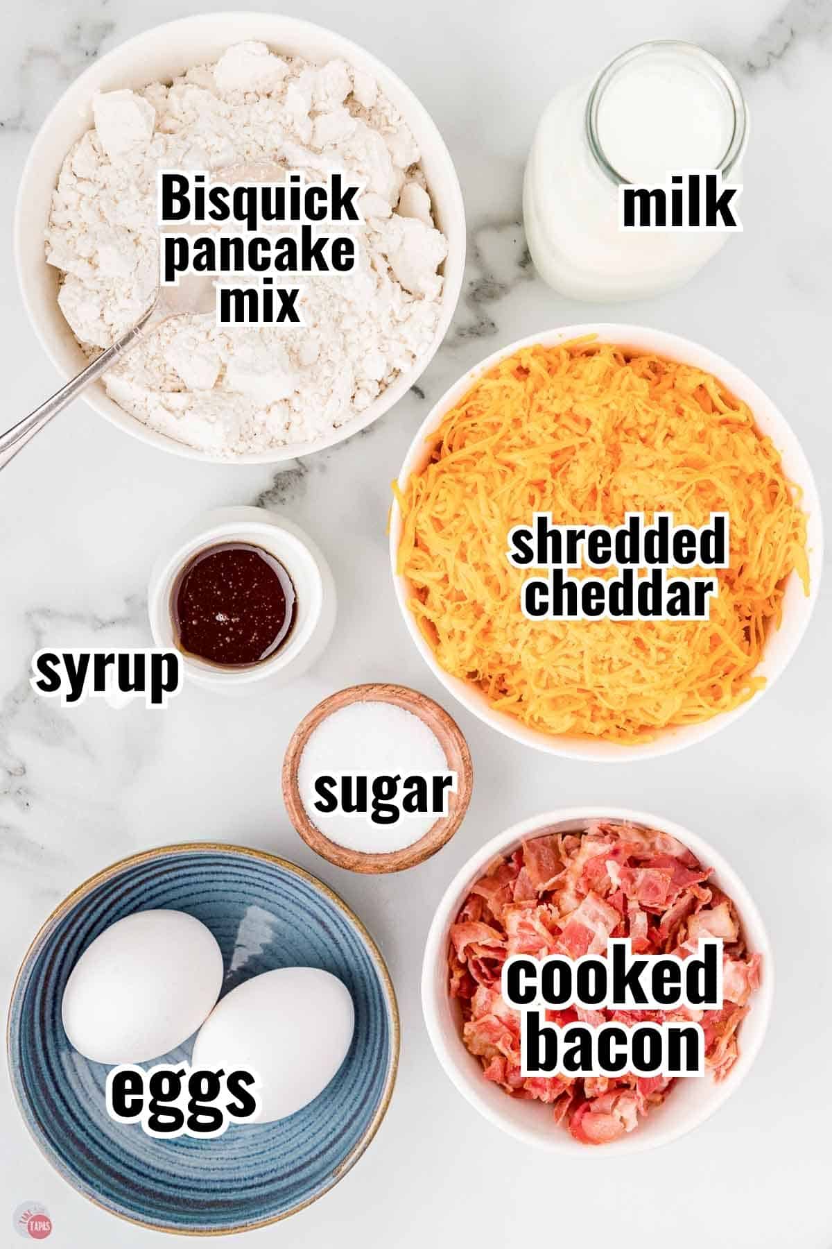 individual ingredients for a recipe with text overlay labeling them