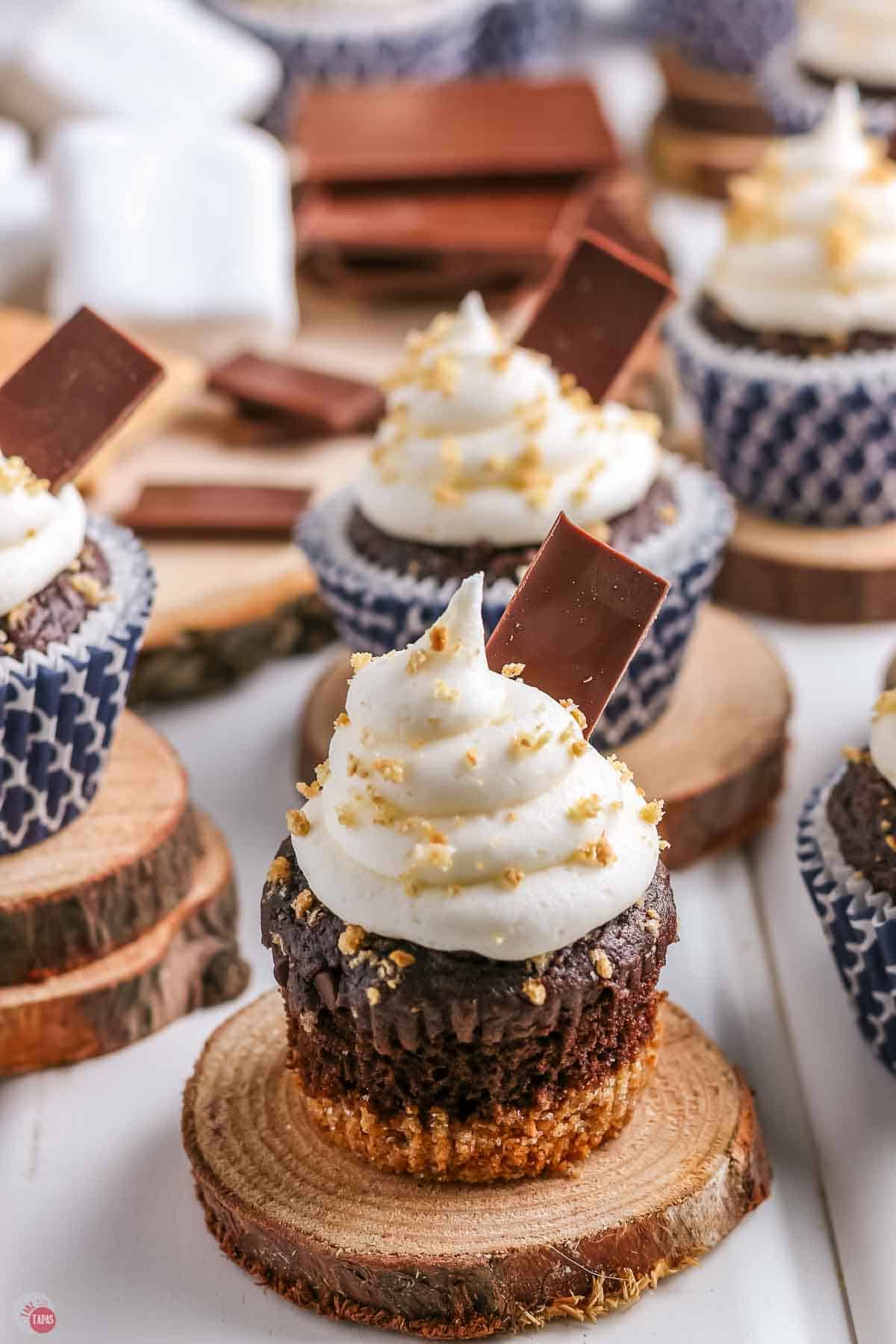 side view of cupcake with the line removed