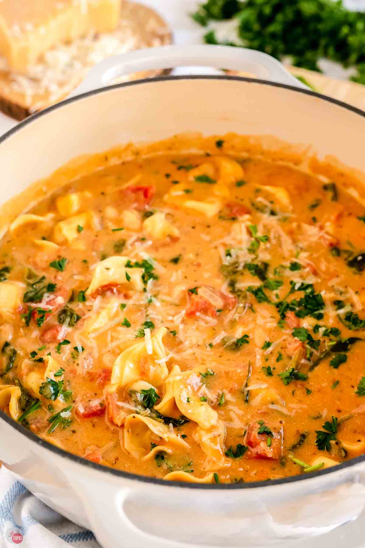 close up pf creamy italian soup
