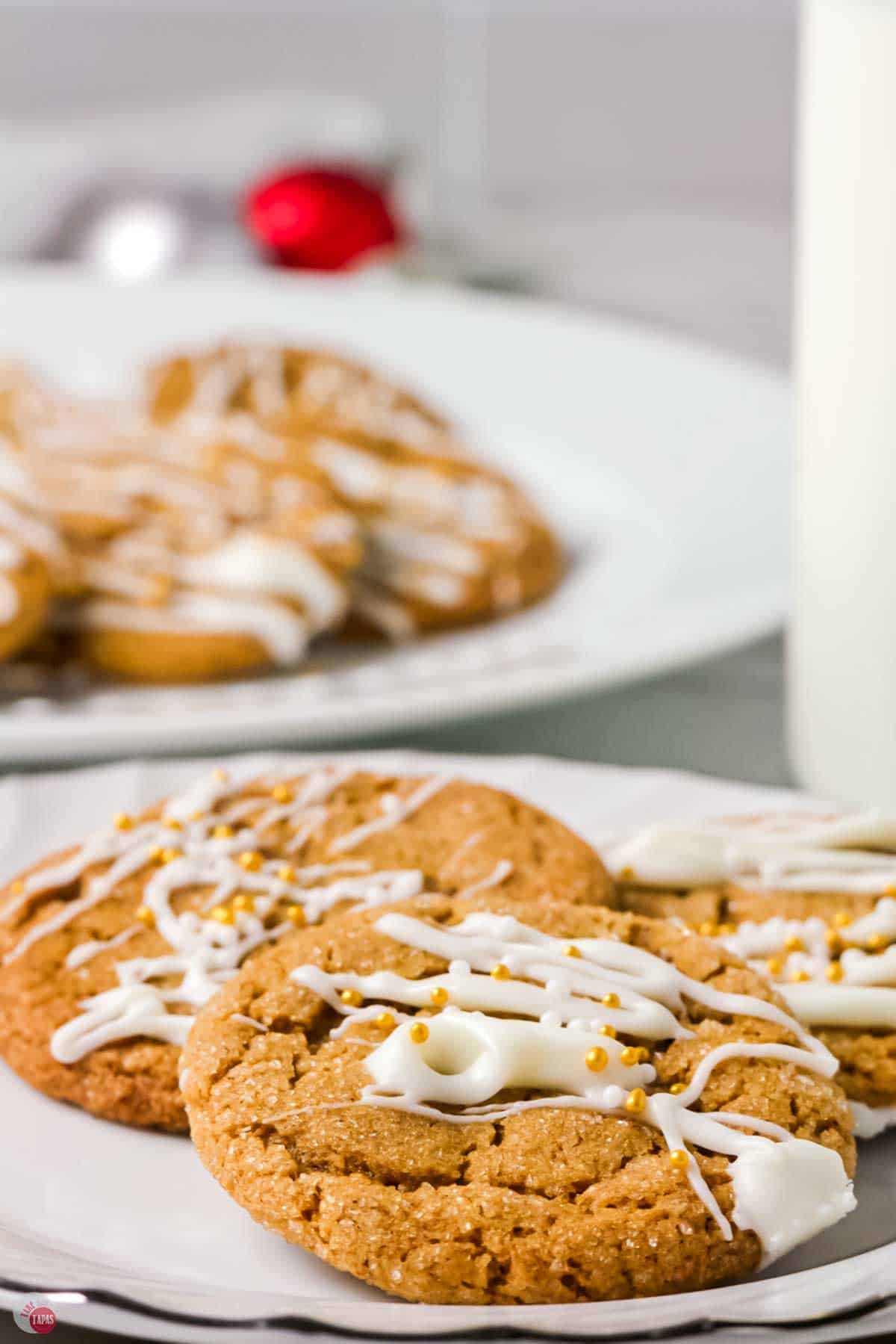 close up of cookies on a plate
