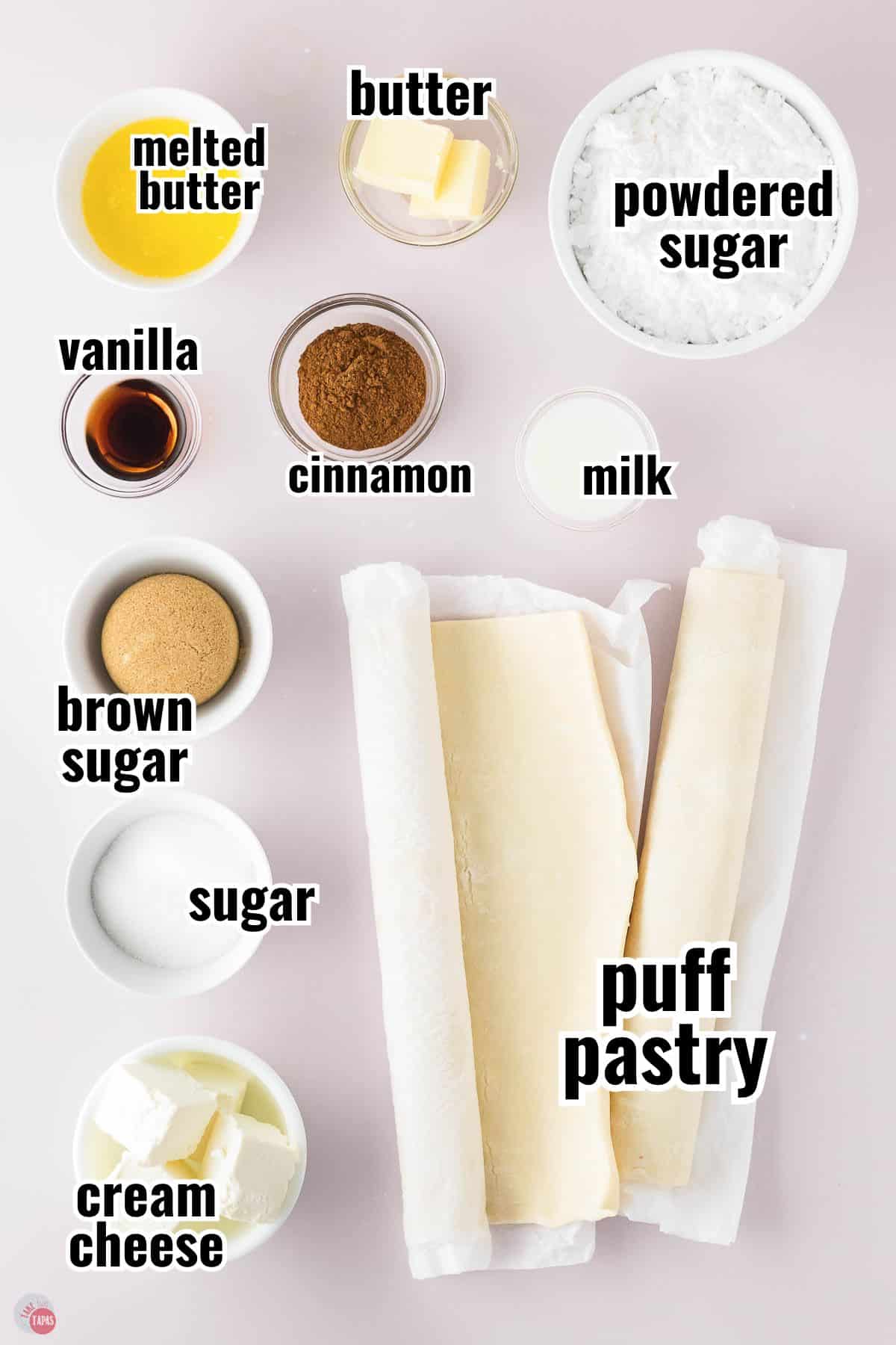 individual ingredients for a recipe with text overlay labeling them
