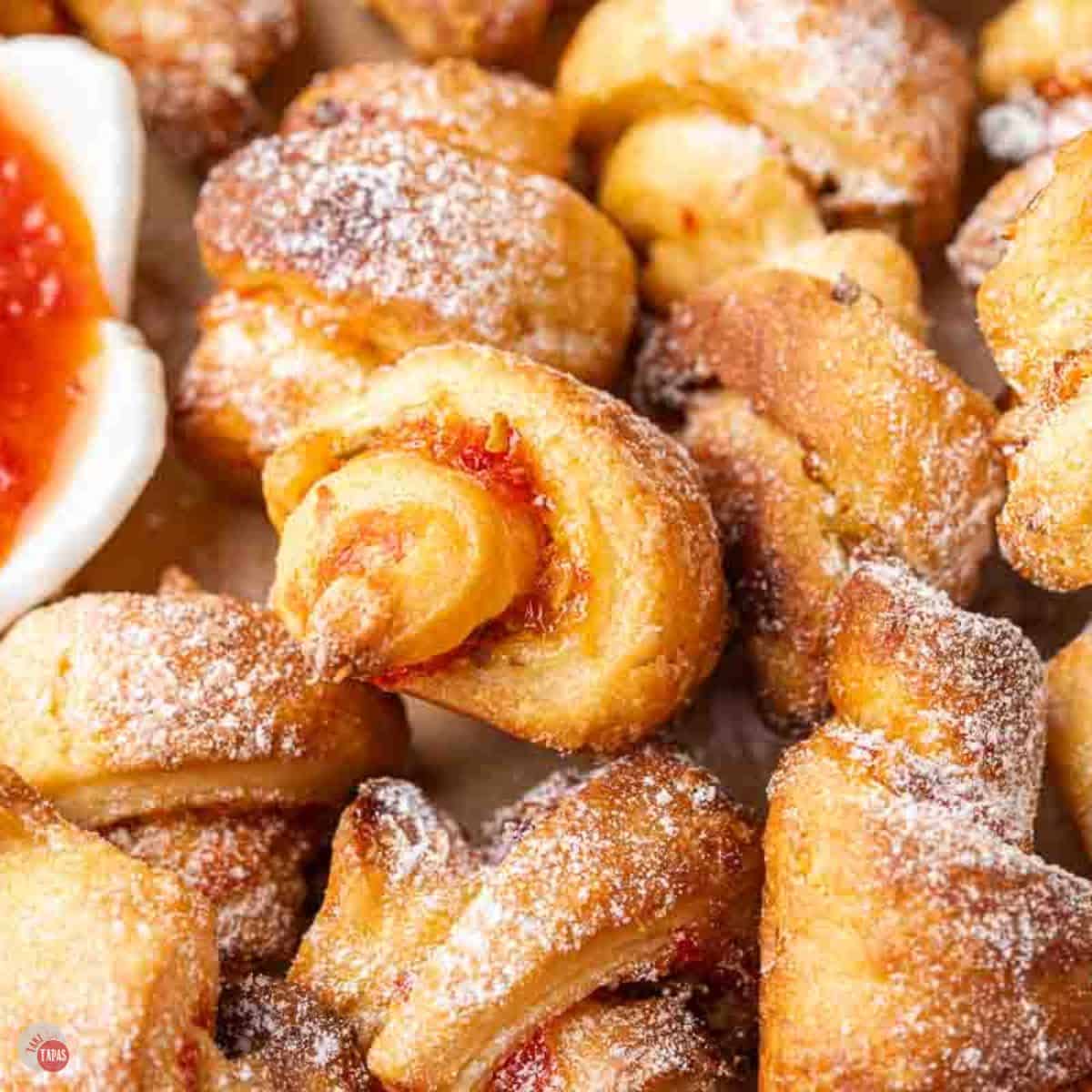 pile of rolled cookies