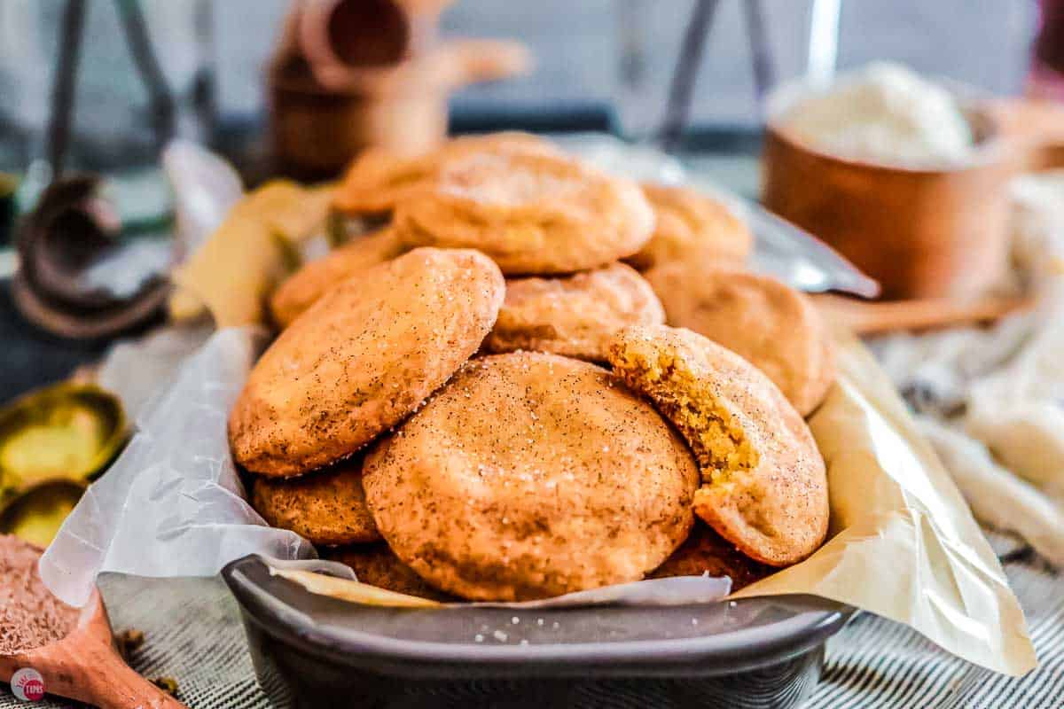 side view of platter of cookies