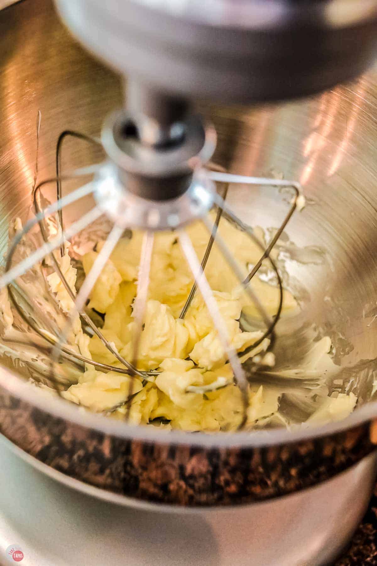 butter creaming in a stand mixer