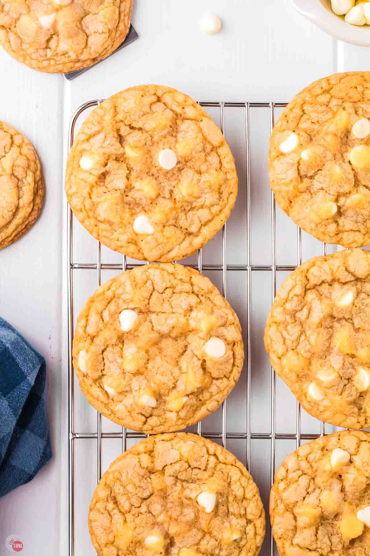 cookies cooling on a wire cooling rack