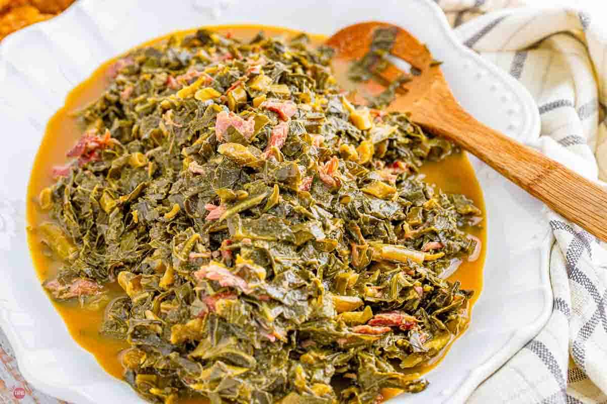 platter of collard greens
