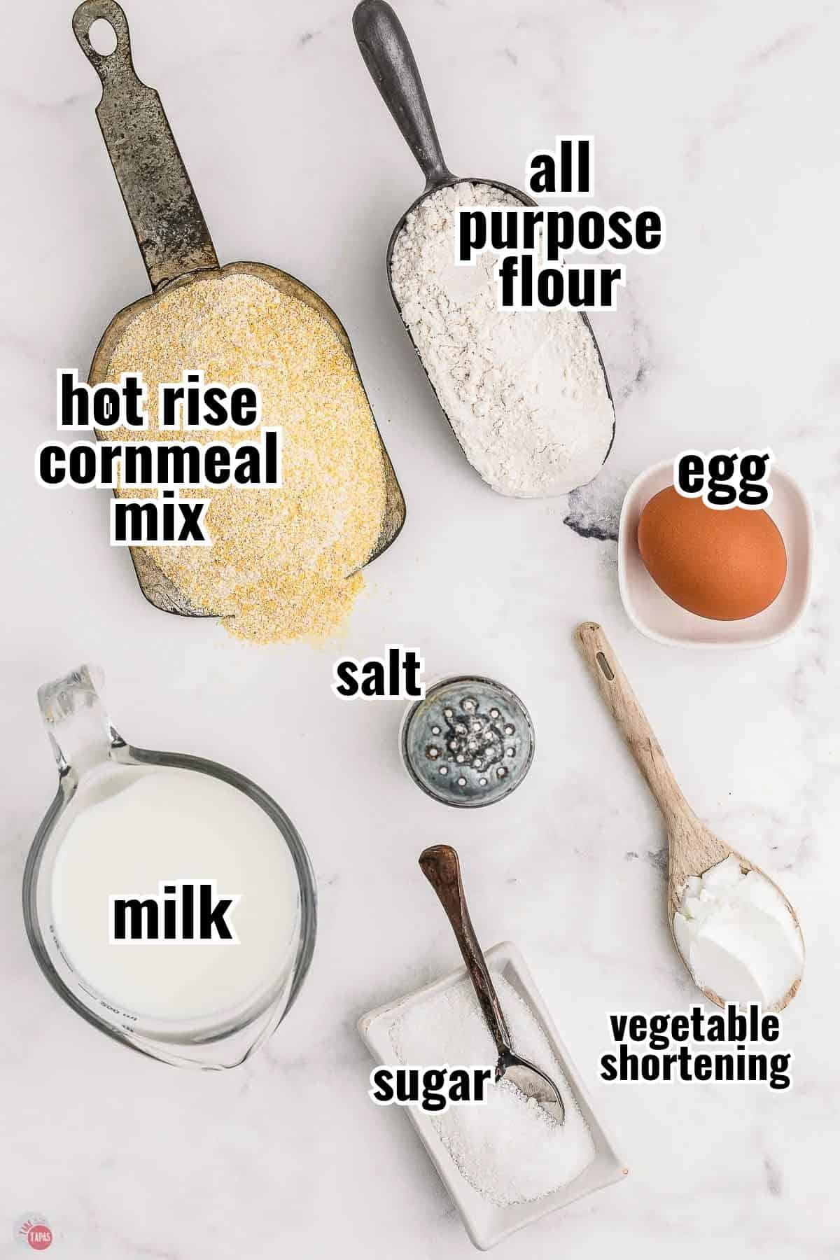 individual ingredients for a recipe with text overlay labeling them