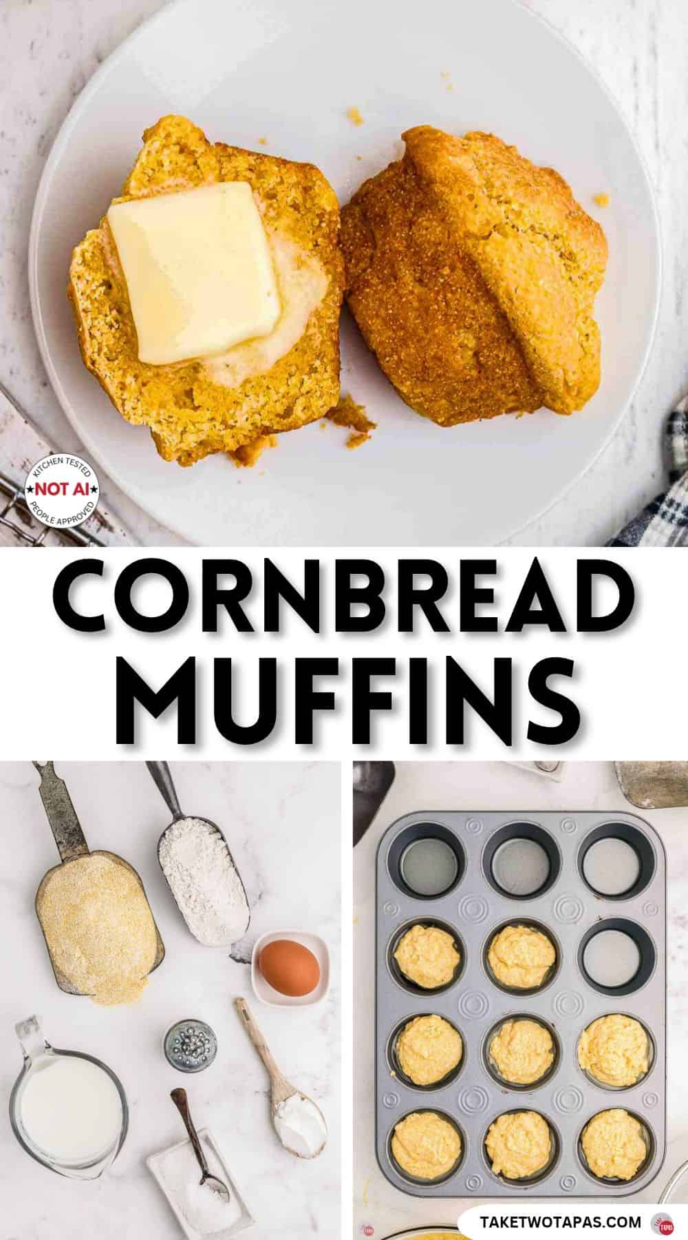 Pinterest pin image for a White Lily cornbread muffin recipe