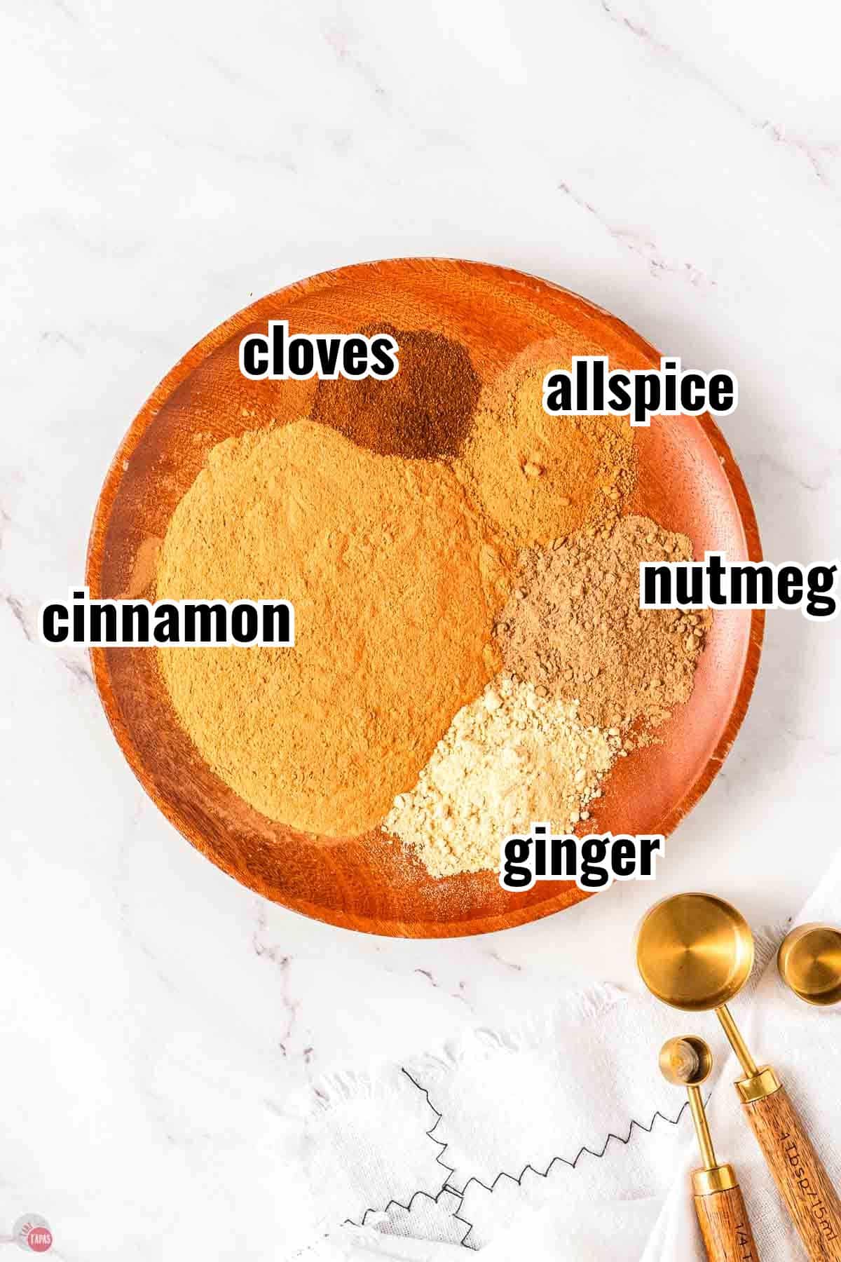 individual ingredients for a recipe with text overlay labeling them