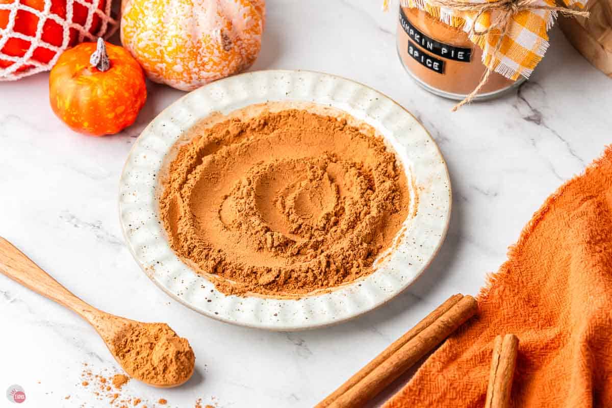 plate of pumpkin pie spice swirled on it