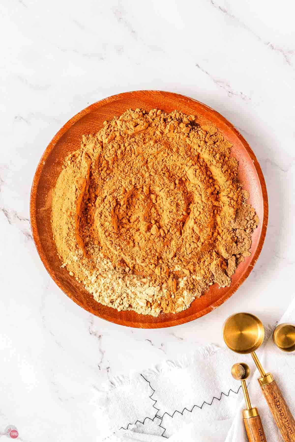 swirled pumpkin pie spices on a plate
