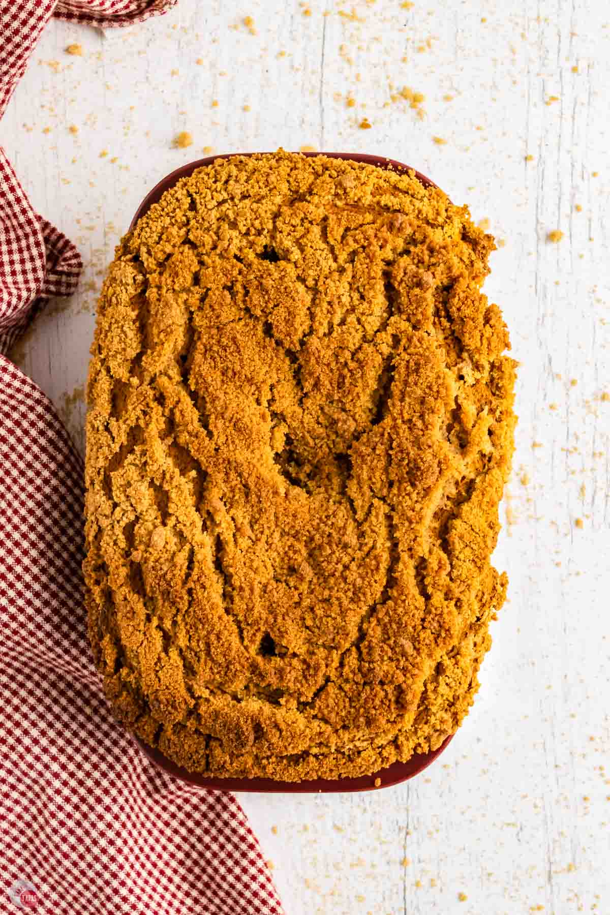 baked pumpkin bread with streusel topping