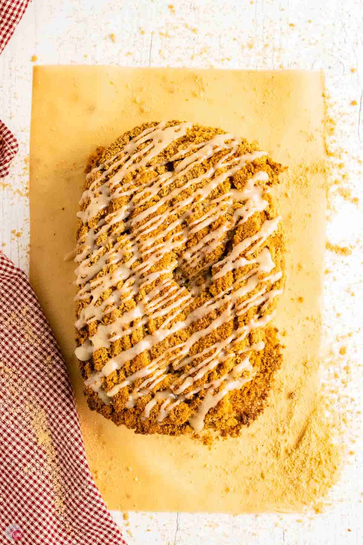 loaf of pumpkin bread on parchment paper