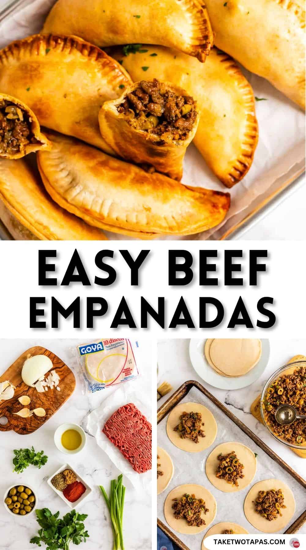 Pinterest Pin image for beef empanadas recipe
